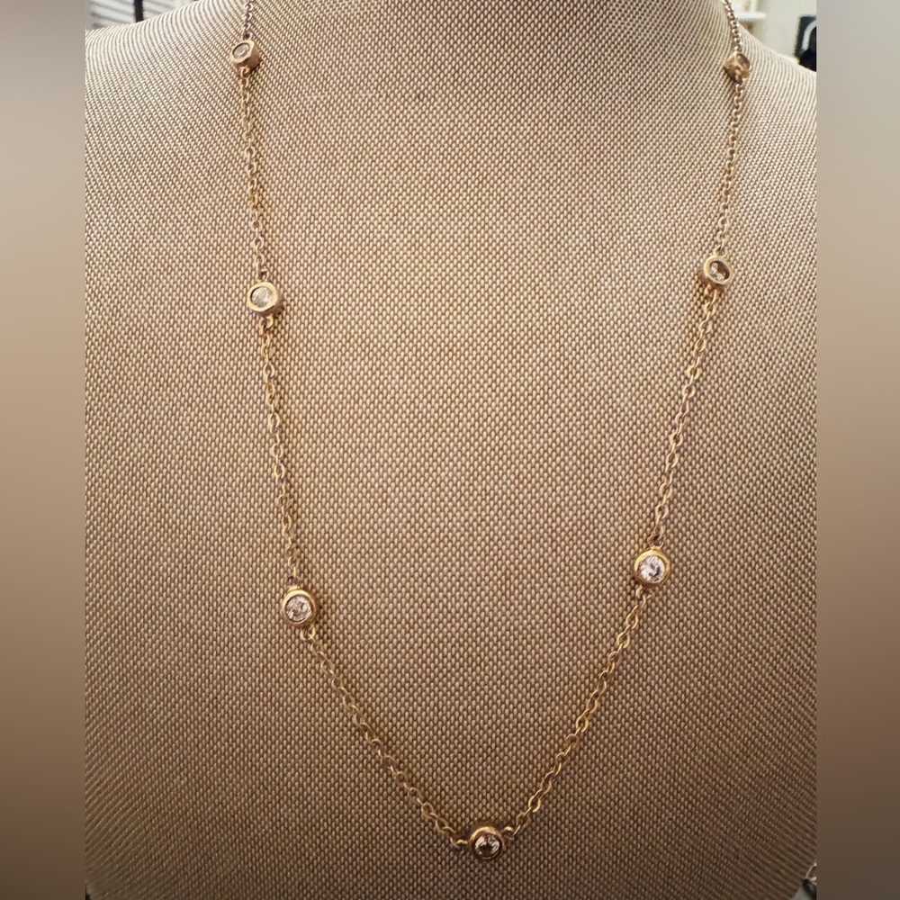 Toscana “Crystal by the Yard” Station Necklace With Crystal Accents 20”